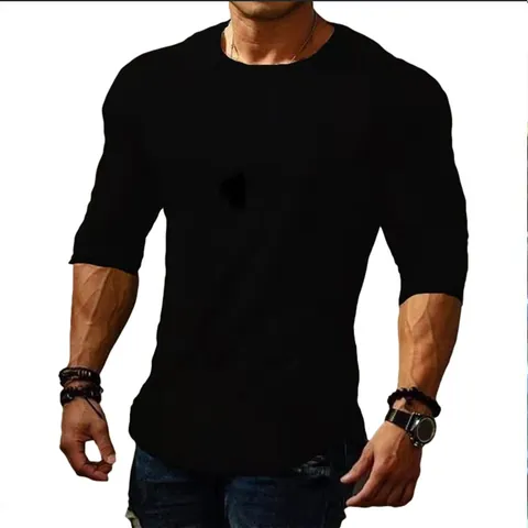Men's Slim Fit Long Sleeve T-Shirt Solid Color Raglan Sleeve Sporty Base Layer Polyester Crew Neck Casual Top