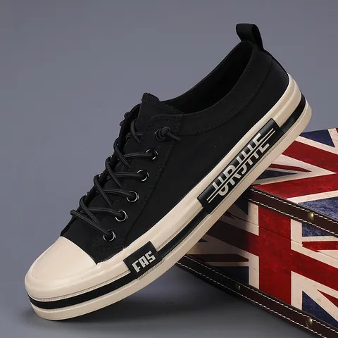Herren Casual Segeltuchschuhe Low-Top Mode Sneaker Segeltuch Stoff Gummisohle Atmungsaktiv Rutschfest Bedruckte Board-Schuhe Für Den Täglichen Sport