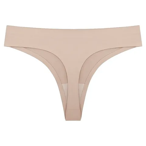 Women Seamless Ice Silk Thongs Sexy Low Waist Sporty Invisible Panties Quick Dry Nylon One-Piece Breathable Underwear Bottom