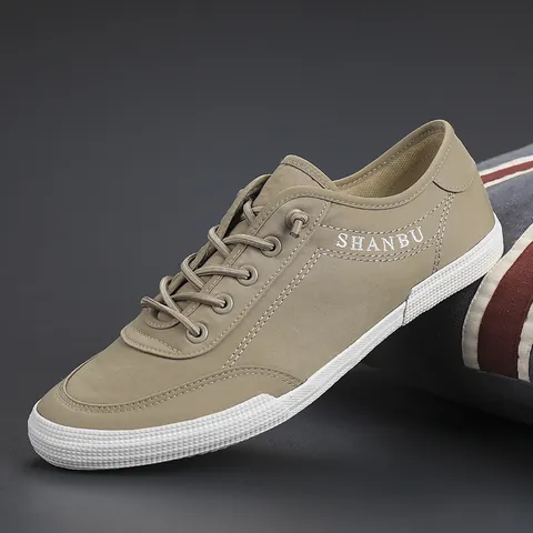 Baskets en Toile Décontractées pour Hommes Chaussures de Skate Respirantes Coupe Basse en Toile Semelle en Caoutchouc Couleur Unie à Lacets