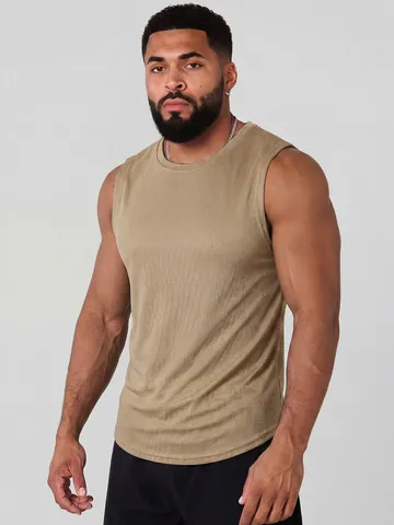 Men's Sports Mesh Tank Top Breathable Quick Dry Muscle Fit Sleeveless Gym Fitness Running Training Vest Polyester Spandex Top