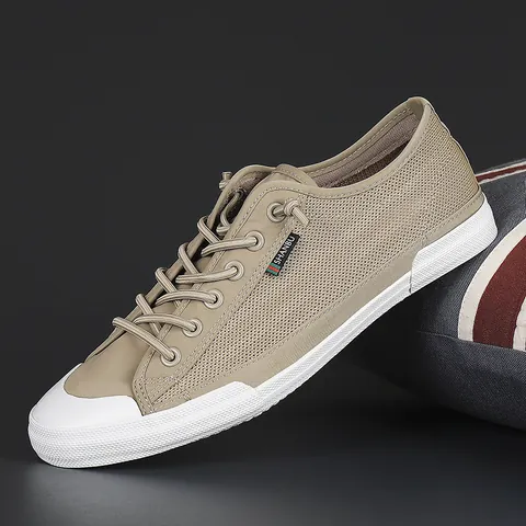 Herren Casual Mesh Stoffschuhe Atmungsaktiv Mode Low Top Slip On Walkingschuhe Leicht Gummisohle Sommer Sneaker Für Herren