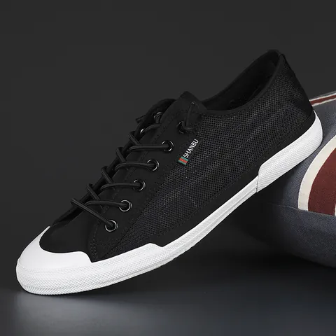 Herren Casual Mesh Stoffschuhe Atmungsaktiv Mode Low Top Slip On Walkingschuhe Leicht Gummisohle Sommer Sneaker Für Herren