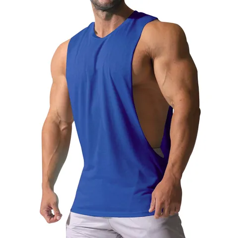 Men Sport Fitness Tank Top Sleeveless Athletic Vest Solid Color Breathable Quick Dry Training Muscle Shirt Summer Gym Clothing