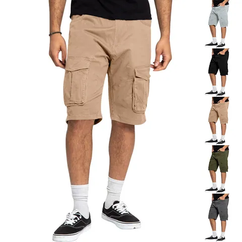 Men's Casual Cargo Shorts Summer Outdoor Sporty Loose Fit Multi-Pocket Bottoms Cotton Blend Polyester Woven Shorts