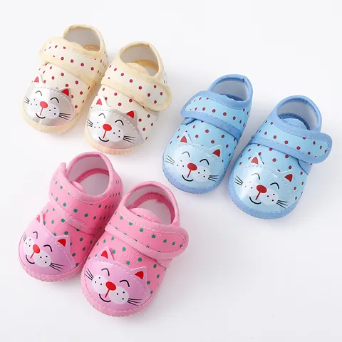 Infant Baby Walker Shoes Soft Sole Breathable Cotton Toddler Shoes For Boys Girls Cartoon Rabbit Houndstooth Pattern Non-slip Shoes