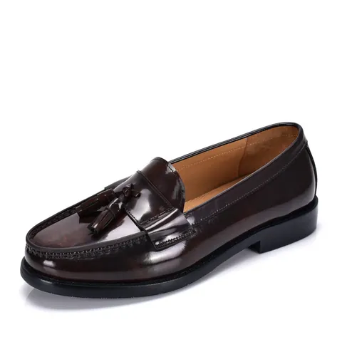 Men British Style Tassel Loafers Patent Leather Slip On Business Casual Formal Shoes Glossy Retro Dress Shoes For Men