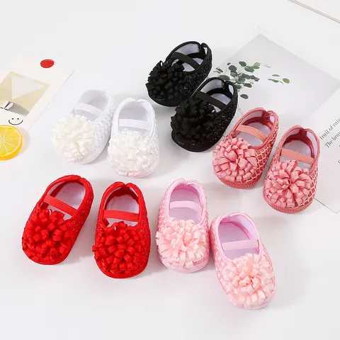 Baby Mädchen Prinzessinnen Schuhe Neugeborene Kleinkind Weiche Sohle Lauflernschuhe Mit 3D Schleife Blume Für Geburtstag Party Geschenk