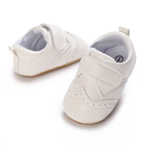Newborn Baby Boys Walking Shoes Synthetic PU Leather Non-slip Rubber Sole Casual Brogue Carving Infant First Walker Shoes