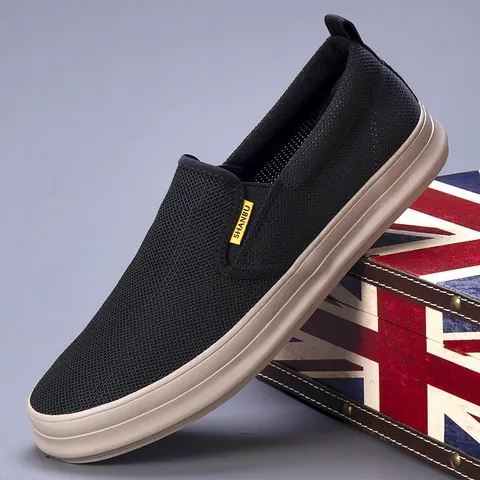 Herren Atmungsaktive Netz Lässig Schuhe Sommer Slipper Niedriger Schaft Leichte Vulkanisierte Sneakers Für Outdoor Sport Walking Herren Mode