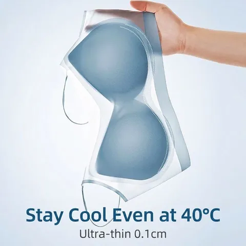 Women Seamless Ice Silk Bra Ultra Thin Breathable Camisole Wireless Minimizer Bra Plus Size Sleep Vest Top