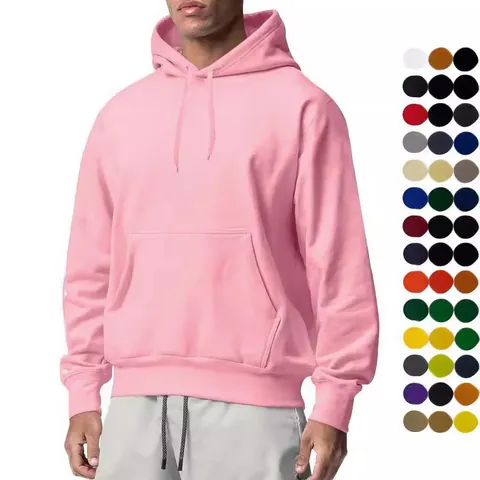 Sudadera con Capucha y Forro de Felpa Color Sólido para Hombre Ajuste Suelto de Poliéster Pullover Hoodie Top