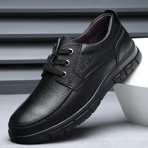 Herren Rutschfeste Wasserdichte Ölbeständige Kochschuhe Arbeitsschuhe Verschleißfeste Leder Freizeitschuhe Schwarz Braun