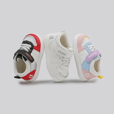 Toddler Kids Sneakers Waterproof Microfiber PU Leather Soft Sole Non-slip Walking Board Shoes For Boys Girls