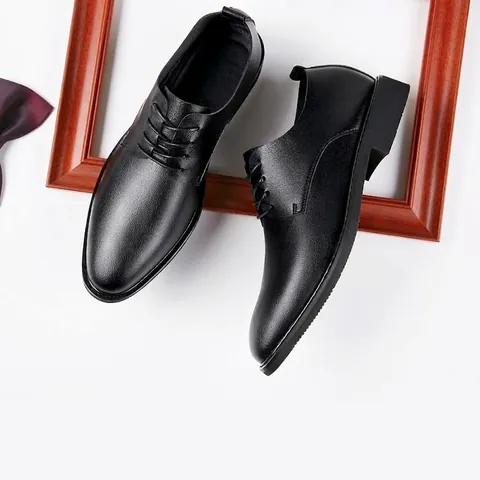 Men Business Formal Leather Shoes Height Increasing Microfiber Leather Derby Shoes Soft Sole Comfortable Casual Oxford Dress Shoes For Office Party