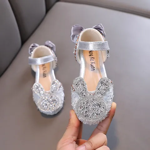 Mädchen Prinzessin Strass Schuhe Hase Schleife Ballett Tanz Flache Schuhe Pailletten Mary Jane Schuhe Für Hochzeit Party Kinder Anlass Schuhe