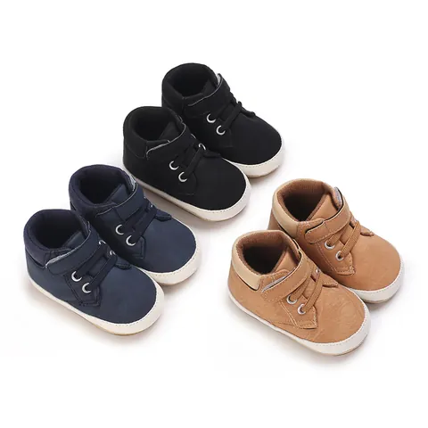 Neugeborene Baby Jungen Weiche Sohle Rutschfeste Sport Martin Stiefel Kleinkind 0-1 Jahr Casual PU Leder Lauflernschuhe