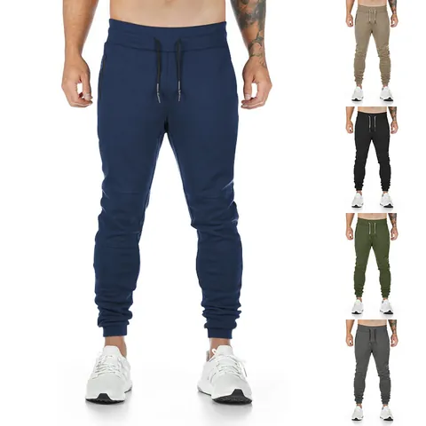 Men's Casual Athletic Slim Fit Joggers Sweatpants With Zipper Pockets Drawstring Waist For Gym Workout Outdoor Running Pants