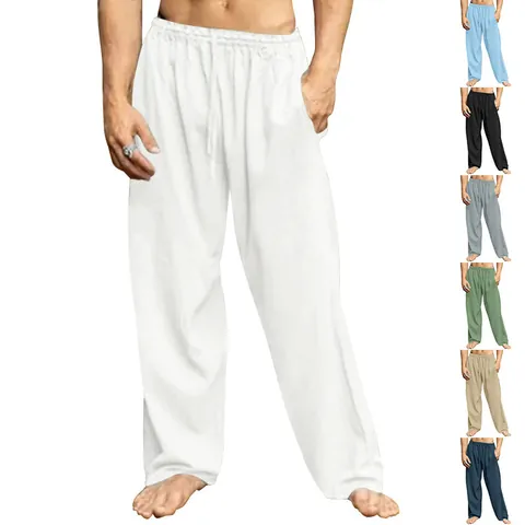 Men Hip Hop Baggy Casual Pants Urban Fashion Breathable Loose Straight Trousers For Spring Autumn Streetwear Solid Color