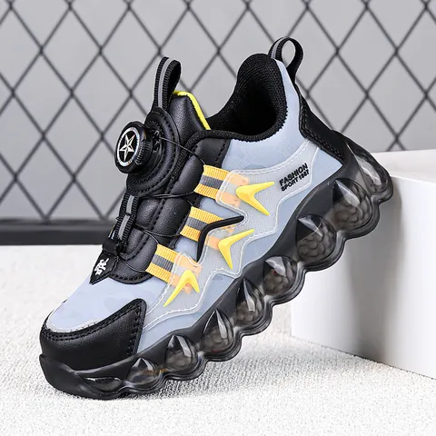 Kids Rotary Buckle Sneakers Waterproof Warm Non-slip Sports Shoes For Boys Girls Outdoor Running Shoes