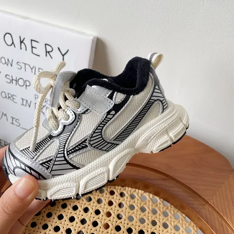 Zapatillas de Invierno para Niños con Forro Polar Cálidas Antideslizantes de Cuero de Microfibra y Malla Zapatos Daddy para Niños Pequeños Niños Niñas Zapatos para Correr