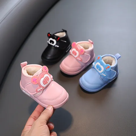 Baby Schneestiefel Säugling Lauflernschuhe Wasserdicht PU Leder Fleece Gefüttert Warme Winterschuhe Klettverschluss Kleinkinder