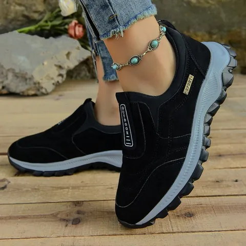 Men Outdoor Hiking Shoes Synthetic Leather Breathable Anti-Slip Slip-on Running Shoes Large Size Casual Sneakers For Hiking Trekking