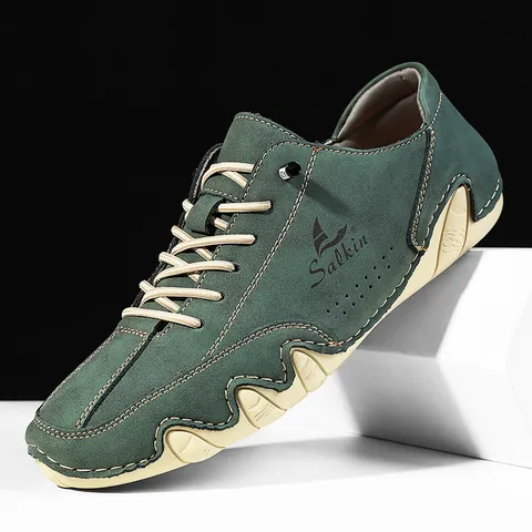 Chaussures Décontractées pour Hommes en Cuir Synthétique Semelle Octopus Style Martin Respirant Couleur Unie Grande Taille Mocassins
