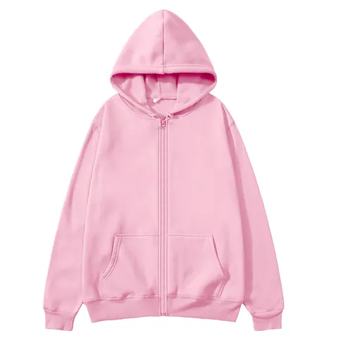 Sudadera con Capucha y Cremallera de Color Sólido Casual Unisex Manga Larga Corte Holgado Ropa Deportiva Forrada de Felpa con Bolsillos