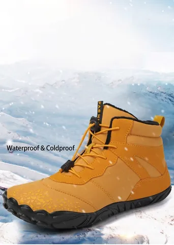 Waterproof Winter Snow Boots For Men Women High Top Outdoor Hiking Shoes Fur Lined Warm Non-Slip Casual Winter Boots