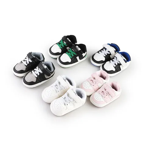 Infant Baby First Walkers Anti Slip Soft Sole Canvas Shoes Breathable Casual Sneakers Hook And Loop Toddler Shoes For Newborns