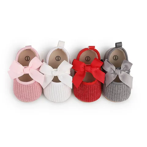 Baby Mädchen Schleife Lauflernschuhe Weiche Sohle Baumwolle Band Kleinkind Halbschuhe Atmungsaktiv Rutschfest Erstlingsschuhe Neugeborene Geschenk