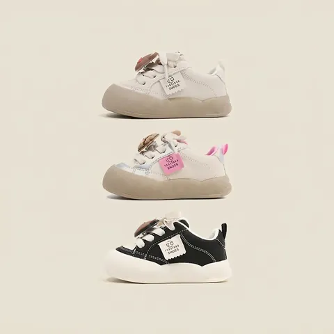 Cartoon Bear Dog Baby Walking Shoes Microfiber Leather Soft Sole Toddler Sneakers Breathable Casual Board Shoes For Boys Girls