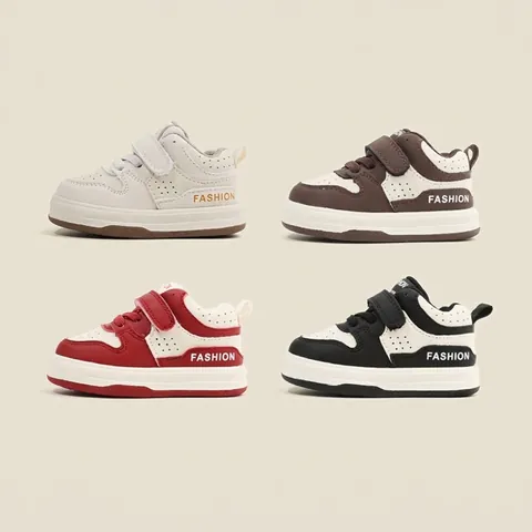 Unisex Toddler Casual Sneakers Microfiber Leather Breathable Anti Slip First Walker Shoes For Baby Boys Girls Spring Autumn