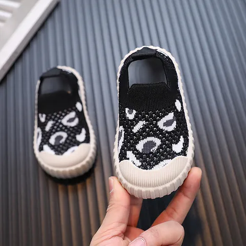 Παιδικά Αθλητικά Παπούτσια Fly Knit για Αγόρια Κορίτσια 1-5 Ετών Λεοπάρ Μαλακή Σόλα Αντιολισθητικά Casual Παπούτσια