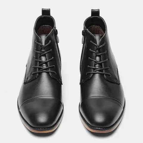 Stivali Chelsea da Uomo Taglie Forti Classica Suola a Venature di Legno Cerniera Laterale Stivaletti in Ecopelle Scarpe Moda Casual Business