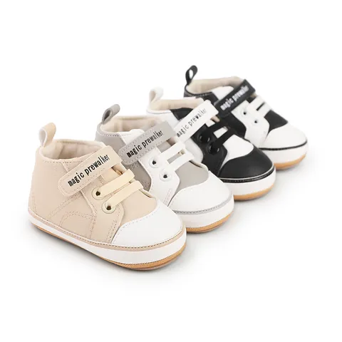 Infant Baby First Walker Shoes Synthetic PU Leather Soft Sole Anti-Slip Casual Sneakers For Toddler Boys Girls Hook and Loop Close