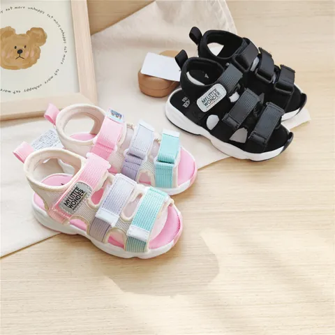 Sommer Kinder Sport Sandalen Für Jungen Mädchen MLW Strandschuhe Atmungsaktiv Klettverschluss Rutschfest Kleinkind Outdoor Sandalen