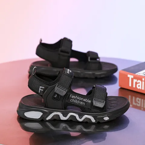 Boys Sport Sandals 2024 Summer New Kids Soft Sole Beach Shoes Hook and Loop Closure Lightweight Casual Sandals For Children