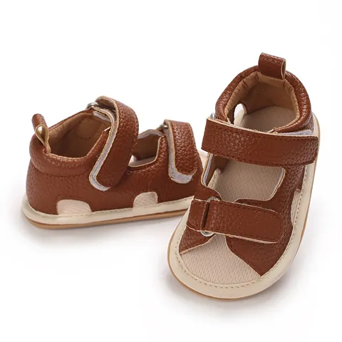 Baby Peuter Eerste Stapschoenen PU Leer Zachte Zool Baby Sandalen Anti Slip Klittenband Zomer Prewalker Schoenen