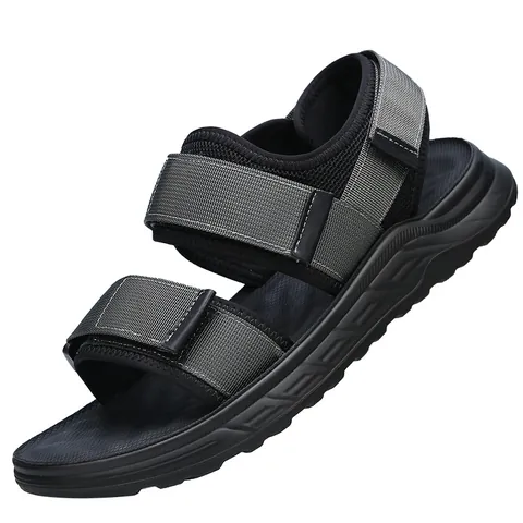Sandales de Sport Décontractées pour Hommes Extérieur Mesh Respirant Chaussures de Plage Antidérapantes Sandales à Semelle Souple avec Sangles Réglables