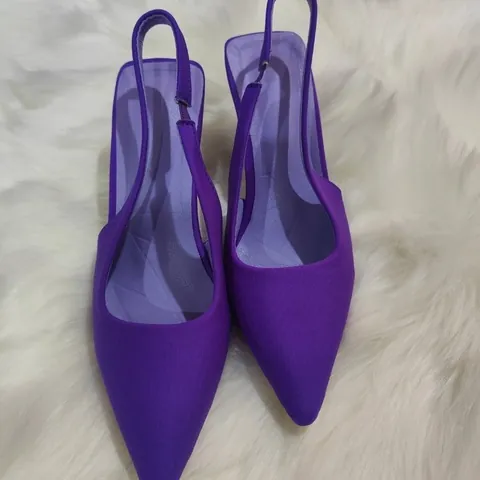 Women Fashion Pointed Toe Slingback High Heels Pumps PU Rubber Buckle Strap Stiletto Sandals Large Size Summer Dress Party Shoes