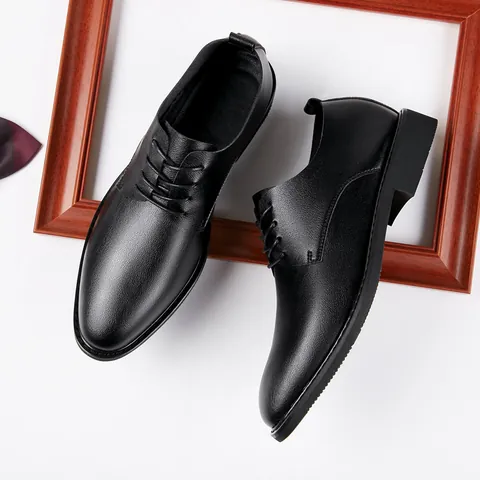 Herren Business Casual Lederschuhe Bequeme Weiche Sohle Mikrofaser Leder Formelle Schnürschuhe Rutschfeste Professionelle Fußbekleidung