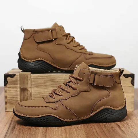 Botas Martin de Caña Alta para Hombre Cuero de Microfibra Zapatos Deportivos Suela de Pulpo Botines Casuales Otoño Invierno