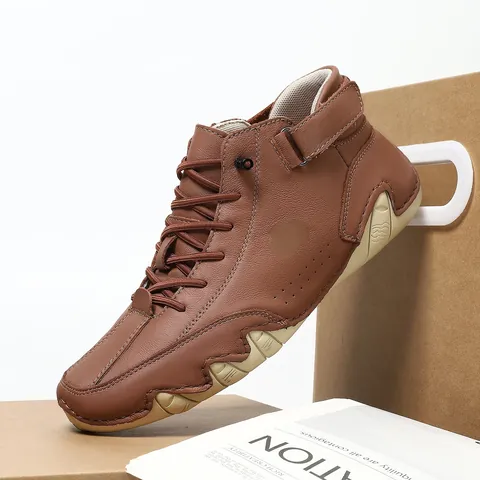 Kopfschicht Rindsleder Hohe Martin Stiefel Für Damen Herren Warm Gefüttert Outdoor Leder Stiefeletten Mit Oktopus Sohle