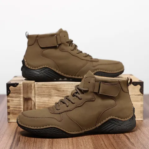 Botas Martin de Caña Alta para Hombre Cuero de Microfibra Zapatos Deportivos Suela de Pulpo Botines Casuales Otoño Invierno