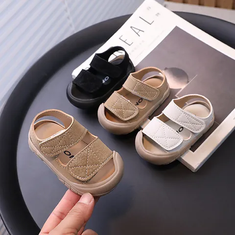 Infant Baby Boys Girls Summer Sandals Soft Sole First Walkers Toddler Beach Shoes With Hook And Loop Closure Anti-Slip Prewalker Shoes