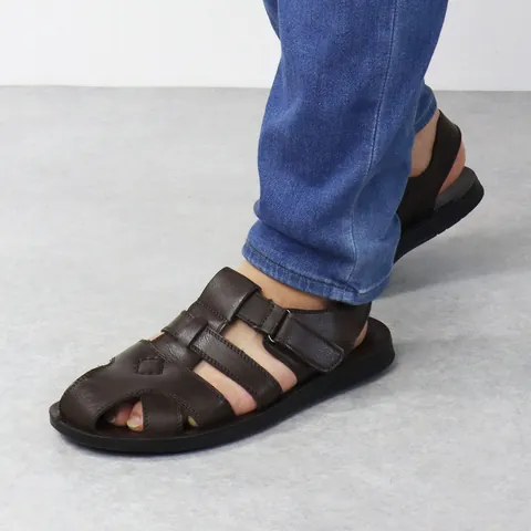 Men Summer Roman Sandals Breathable PU Leather Hollow Out Soft Sole Comfortable Beach Casual Walking Shoes For Men