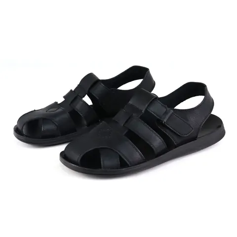 Men Summer Roman Sandals Breathable PU Leather Hollow Out Soft Sole Comfortable Beach Casual Walking Shoes For Men
