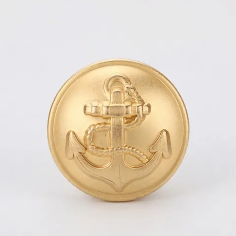 Brass Anchor Embossed Buttons Nautical Relief Metal Buttons For Blazer Uniform Coat Jacket British School Style Fasteners